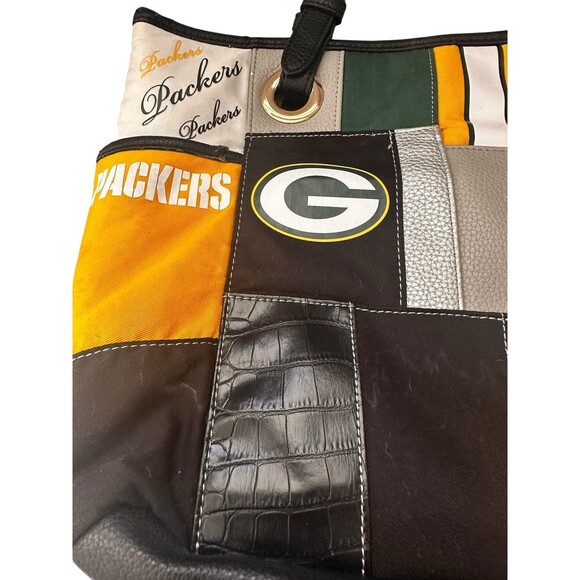 Green Bay Packers Tote/Purse Bag With Team Logos by Bradford Exchange Football - Picture 4 of 11